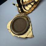 Avon Gold Tone Leaf Faux Pearl Locket Solid Perfume Holder Brooch Pin Photo 7