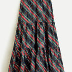 J.Crew  Tiered Maxi Skirt in Black Stewart Tartan Taffeta - Size Large Photo 0
