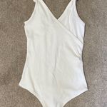 Abercrombie & Fitch White Surplice Ribbed Bodysuit Size M Photo 0