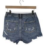 Aerie  Blue Distressed Jean Shorts with‎ Frayed Hem Photo 1