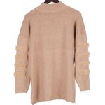Cliche Mockneck Camel Fur Detail Sweater Medium Photo 4