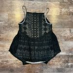 Miss Me Black and Silver Crochet Lace Metallic Tank Top Size Small Photo 4