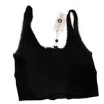 For Love & Lemons Womens S Pointelle Knit Crop Top Black Ribbed Bow Coquette New Photo 4