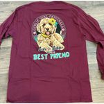 Simply Southern Women's Large Red Floral Long Sleeve T-Shirt Best Friend Woman Photo 0