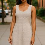 Jessica Simpson Dress White Knit Sweater Fit & Flare Lined Womens Size Medium Photo 9