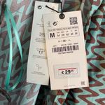 ZARA Women's Green Lissie Chevron Open Front Tie Shirt Swim Cover Up Medium NWT Photo 5