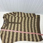 Peruvian Connection  Vintage‎ Crochet knit Brown and Cream Striped Sweater Size L Photo 8