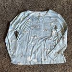 Womens/juniors pajama set long sleeve pants mountains clouds XS White Photo 1