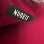 Nookie Burgundy Red Faux Leather Strapless Mini Dress Large Cocktail Photo 8