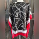 MICHEAL Kors Tunic Top‎ Batwing Sleeve Poncho Coral Black Size S/M Pink Photo 2