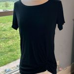 Green Tea  Black Knit Solid Top Womens Small Short Sleeve Photo 4