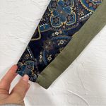 Anthropologie Tiny Green Black Patchwork Blooms Blouse Womens XS Tie Shirt Tops Photo 2