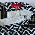Saks Fifth Avenue Black & White Patterned Zipper Mini Skirt Size XS Photo 2