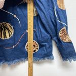 Julia Kim Plus 2x Denim Shirt Patched Jacket Animal Print Art To Wear Boho 90s Photo 9
