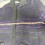 Allison Daley  Gray and Purple Knit Cardigan Photo 3