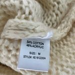 Woven Heart  creme cable knit sweater new size medium Photo 5