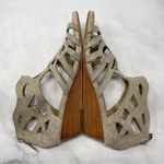 Donald Pliner Sundance Donald J Pliner Delite Metallic Suede Leather Gladiator Wedge Sandals 8 Photo 5