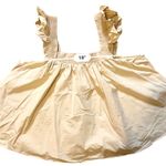 English Factory Light Beige Cotton Trapeze Top Ruffle Shoulder Straps Medium Photo 7