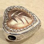 Coleman Black His Gold Sterling Silver 925 12k Pendant Heart Leaf CCO Reversible Photo 2