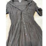 Poetry Clothing Crinkled Button Front Y2K Tunic Top Black Size L Photo 1