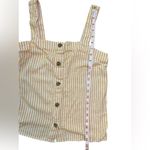 J. Crew Factory Orange and White Striped Linen Blend Button Front Tank Size XS Photo 4