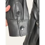 Tibi  Black Faux Leather Long Sleeve Belted Midi Dress Size 10 Photo 6