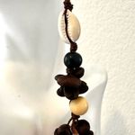 Mexican Coffee Bean shell Extra Long Feather Earrings Photo 4