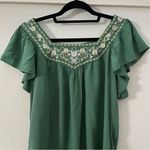 Max Studio Green Vice Embroidered Mini Dress Size Small Photo 3