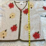 Christopher & Banks VTG Hand Embroidered Sweater Women’s Medium Floral Photo 7