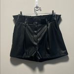 CLUB L LONDON (NWT) Leather Look Paperbag Shorts, Black, Size 8 (US), 12 (UK) Black Photo 3
