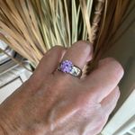 High polished Stainless Steel Ring with Amethyst AAA Grade CZ Size 9 Purple Photo 3