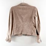 BLANK NYC Faux Suede Long Sleeve Moto Jacket Tan Beige XS Photo 3