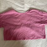 Aerie Waffle Pink Cropped Tee Photo 0