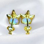 None Gold Plated & Opal Unicorn Earrings New Photo 2