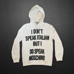 Moschino EUC Pixel Capsule Don’t Speak Italian Hoodie Photo 1