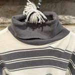 Liz Sport  gray white striped turtleneck sweater size medium Photo 4