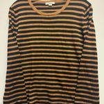 Black and Gold Striped Long Sleeve Top Size L Photo 0