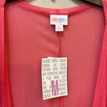 LuLaRoe Women’s Lindsay Coral Pink Polka Dot Sheer Chiffon Kimono Cardigan M Photo 1