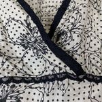 Vintage y2k Black & Silver Silk Surplice Tie Back Blouse Black Size M Photo 2