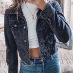 Boutique Black Cropped Jean Jacket  Photo 0