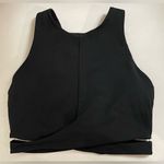 Athleta  NWOT Conscious Cut Out Crop Top D-DD Size M Black Removable Pads Photo 2