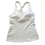 Lululemon  Kanto Catch Me Tank Built-in Bra White‎ Size 12 Yoga Pilates Gym GUC Photo 2