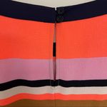 Gibson Latimer Stripe Dress Neutral & Neon & Navy Short Sleeve Mini Size Small Photo 8