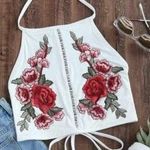 Floral Crop Top White Photo 0