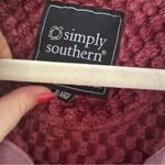 Simply Southern  Plush Sherpa Fleece Pullover Women’s XL Maroon Pockets Photo 2