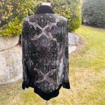 Chico's CHICO’S Green Burnout Velvet Silk Whimsigoth Boho Witchy Fairy Cardigan Photo 7