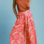 Umgee  Blissfully Happy Wide Leg Pants Linen Blend Size Small Photo 0