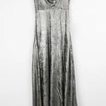 Lulus NWT Shining Just For You Metallic Silver Cowl Neck Dress Photo 4