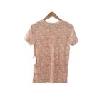 Lucky Brand Boho Floral Pink Cream Short Sleeve Top Size Small Photo 5
