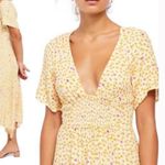 Free People Yellow Floral Midi Dress Photo 0